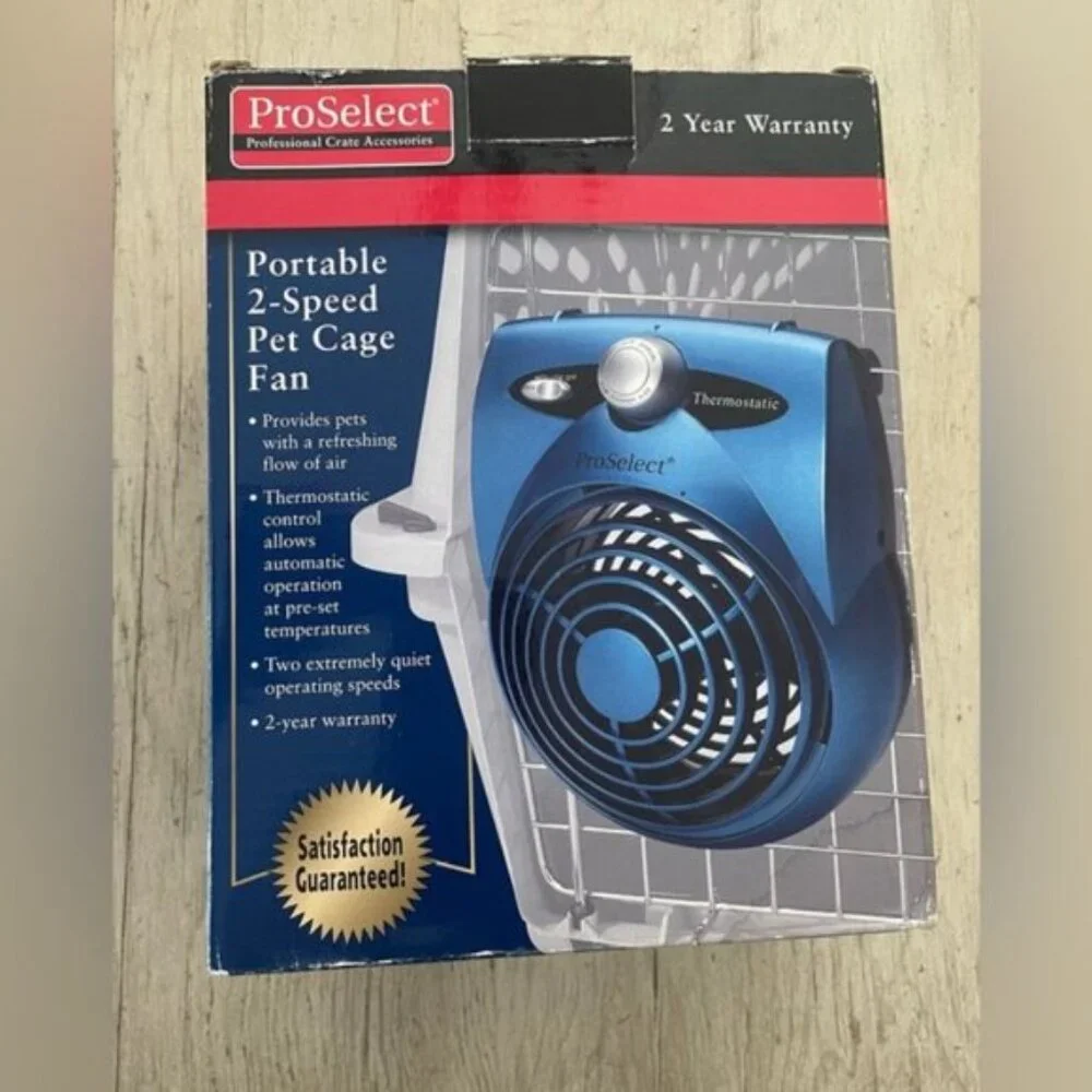 Pro Select Blue Quiet Battery Cool Pup Crate Fan